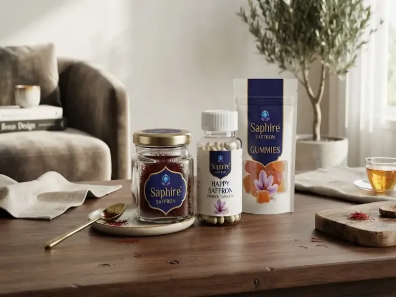 Saphire Saffron Pure Threads Powder Infused Honey Tea and Gift Boxes